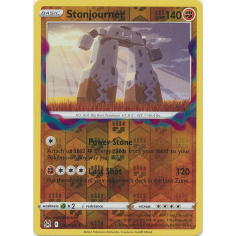 Pokemon Card Lost Origin 111/196 Stonjourner Reverse Holo Rare *MINT*