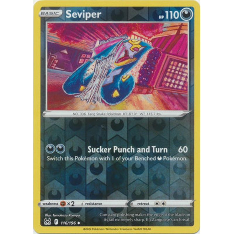 Pokemon Card Lost Origin 116/196 Seviper Reverse Holo Uncommon *MINT*