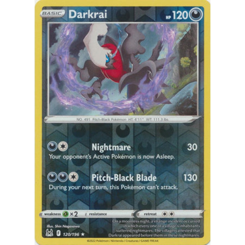 Pokemon Card Lost Origin 120/196 Darkrai Reverse Holo Rare *MINT*