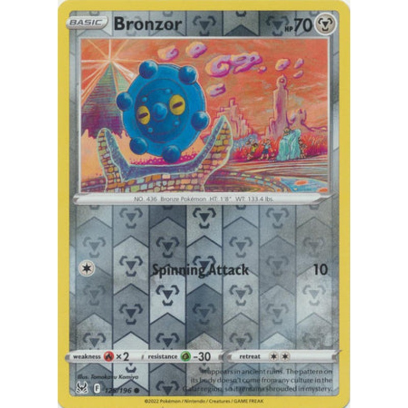 Pokemon Card Lost Origin 125/196 Bronzor Reverse Holo Common *MINT*