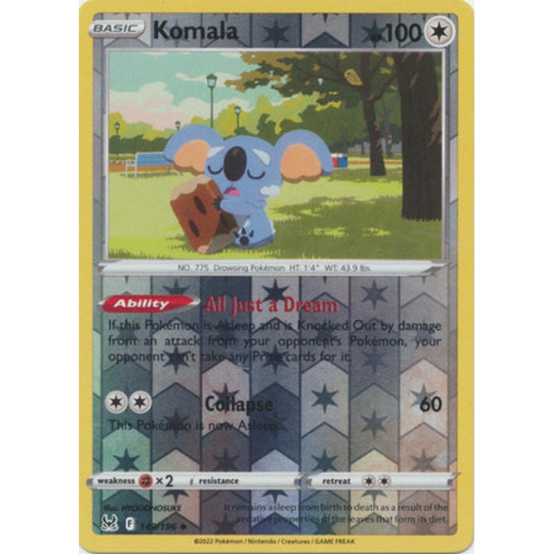 Pokemon Card Lost Origin 149/196 Komala Reverse Holo Uncommon *MINT*