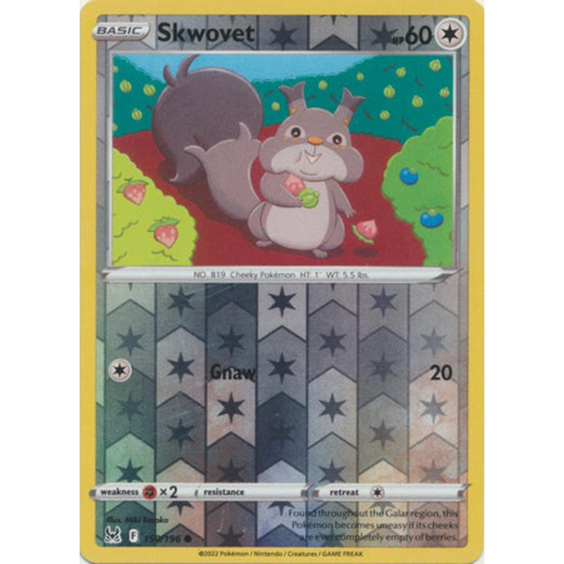 Pokemon Card Lost Origin 150/196 Skwovet Reverse Holo Common *MINT*
