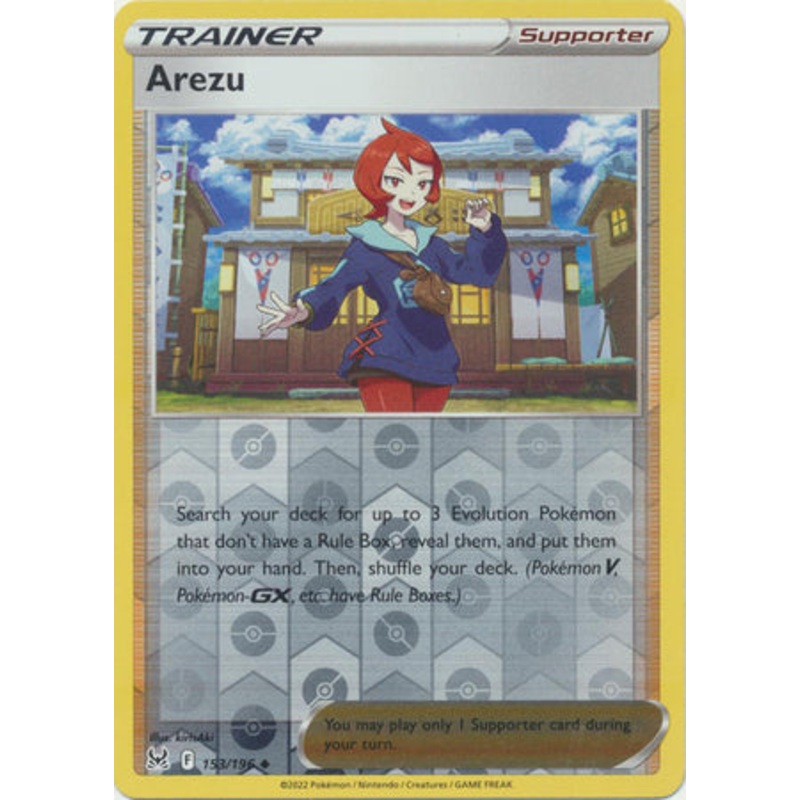 Pokemon Card Lost Origin 153/196 Arezu Supporter Reverse Holo Uncommon *MINT*