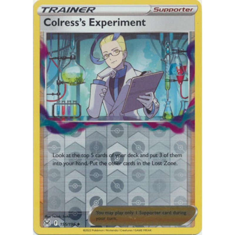 Pokemon Card Lost Origin 155/196 Colress’s Experiment Supporter Reverse Holo Uncommon *MINT*