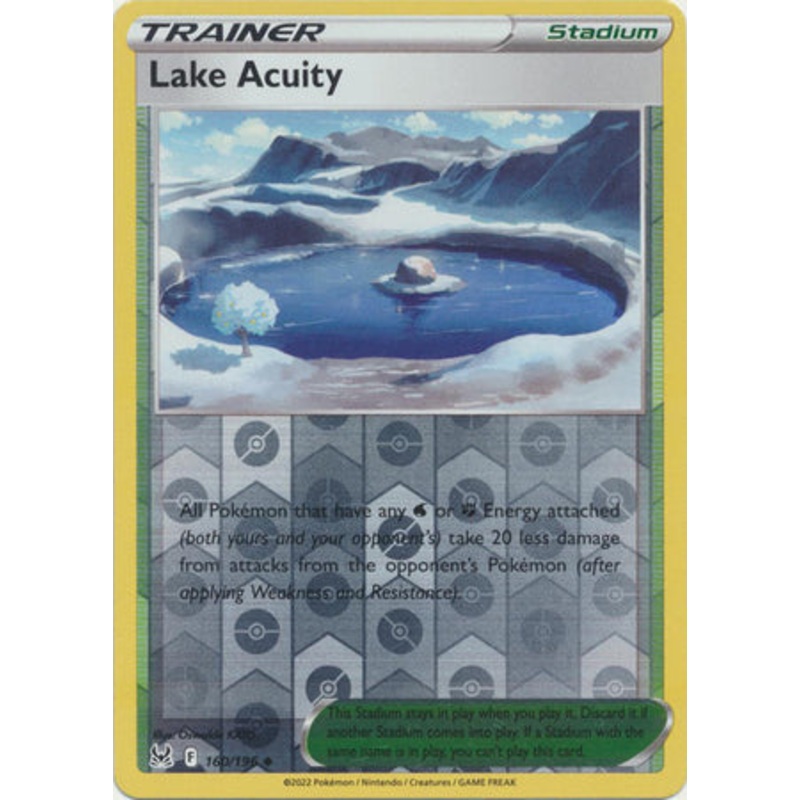 Pokemon Card Lost Origin 160/196 Lake Acuity Stadium Reverse Holo Uncommon *MINT*