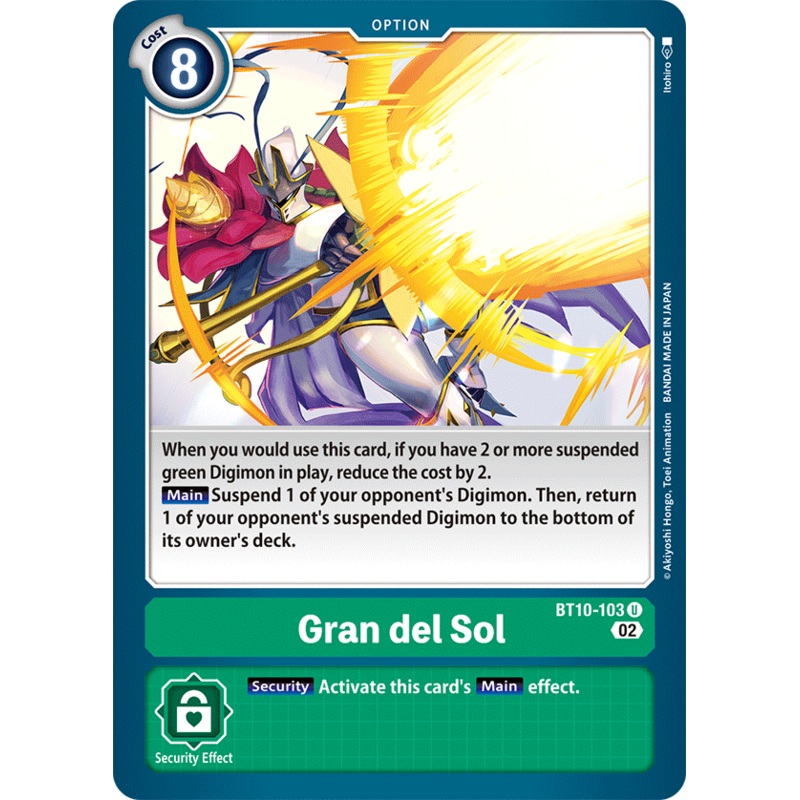 Digimon Card Xros Encounter Gran del Sol BT10-103 U