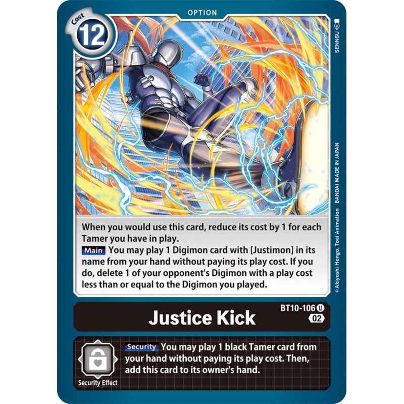 Digimon Card Xros Encounter Justice Kick BT10-106 U