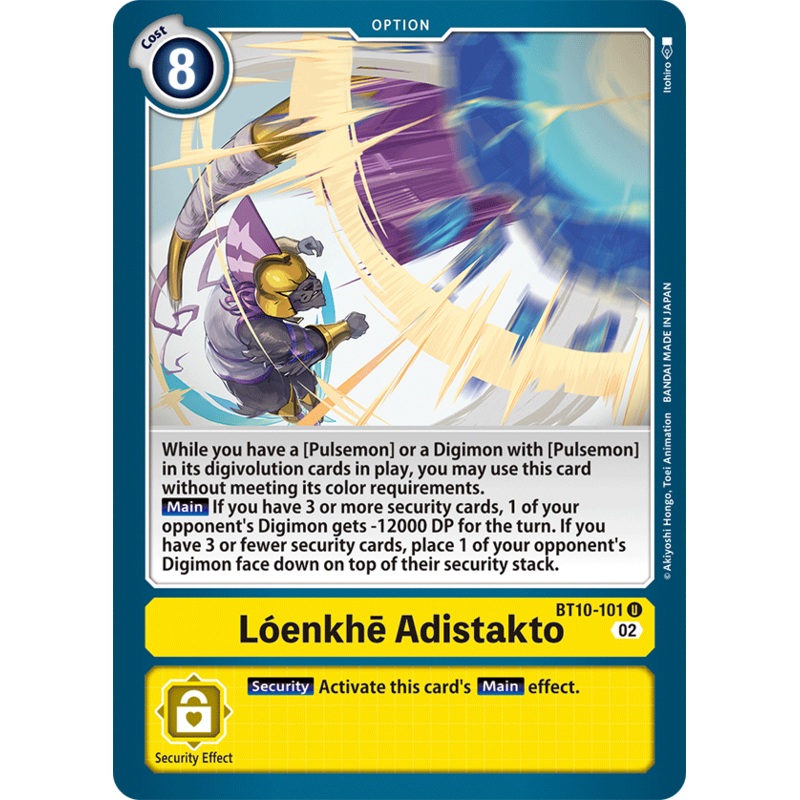Digimon Card Xros Encounter Lenkhe Adistakto BT10-101 U