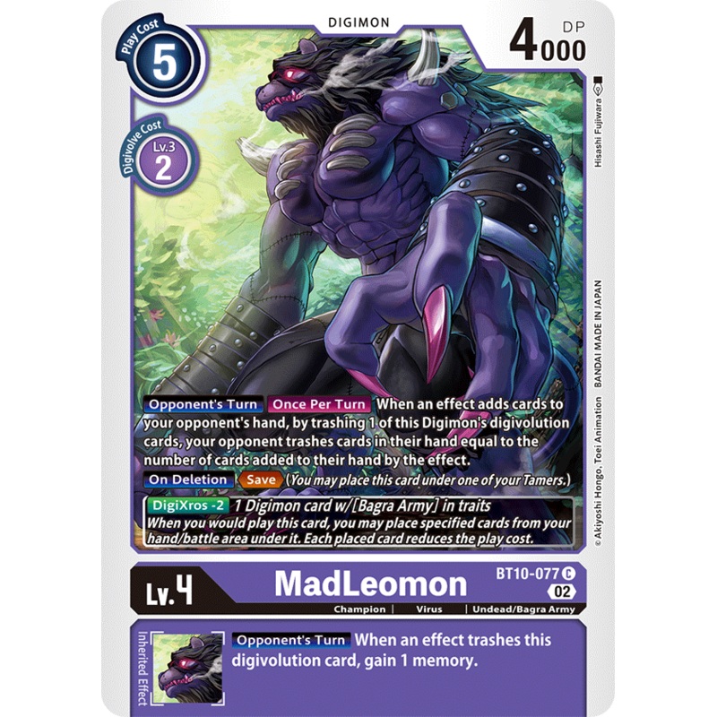 Digimon Card Xros Encounter MadLeomon BT10-077 C