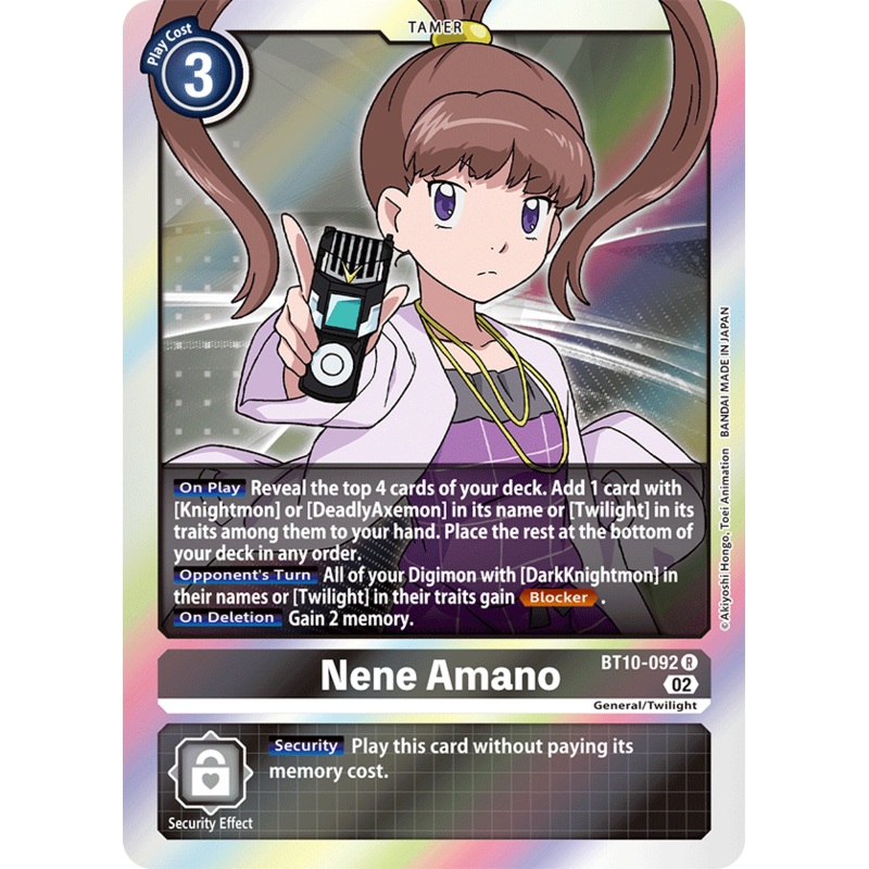 Digimon Card Xros Encounter Nene Amano BT10-092 R