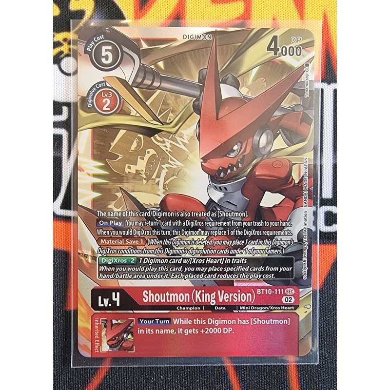 Digimon Card Xros Encounter Shoutmon (King Version) BT10-111 SEC