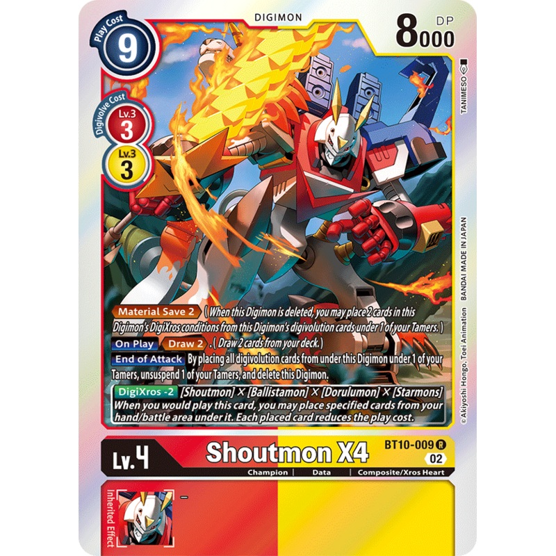 Digimon Card Xros Encounter Shoutmon X4 BT10-009 R