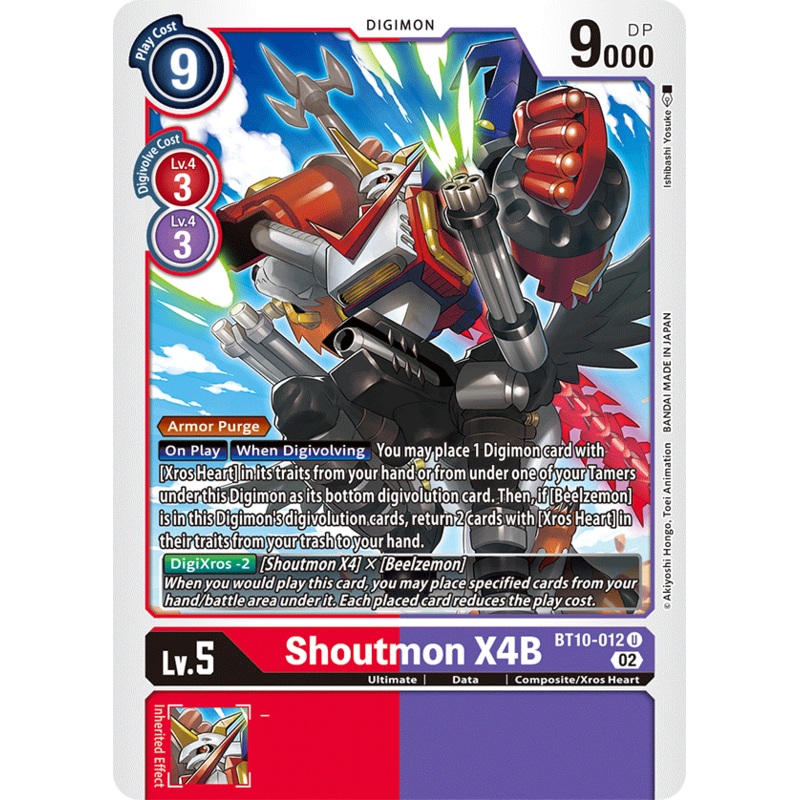 Digimon Card Xros Encounter Shoutmon X4B BT10-012 U