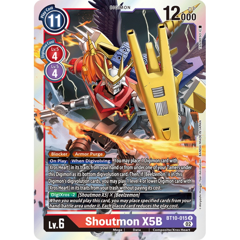 Digimon Card Xros Encounter Shoutmon X5B BT10-015 R