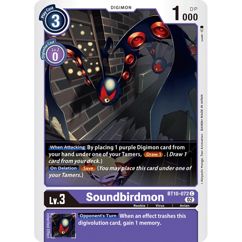 Digimon Card Xros Encounter Soundbirdmon BT10-072 C