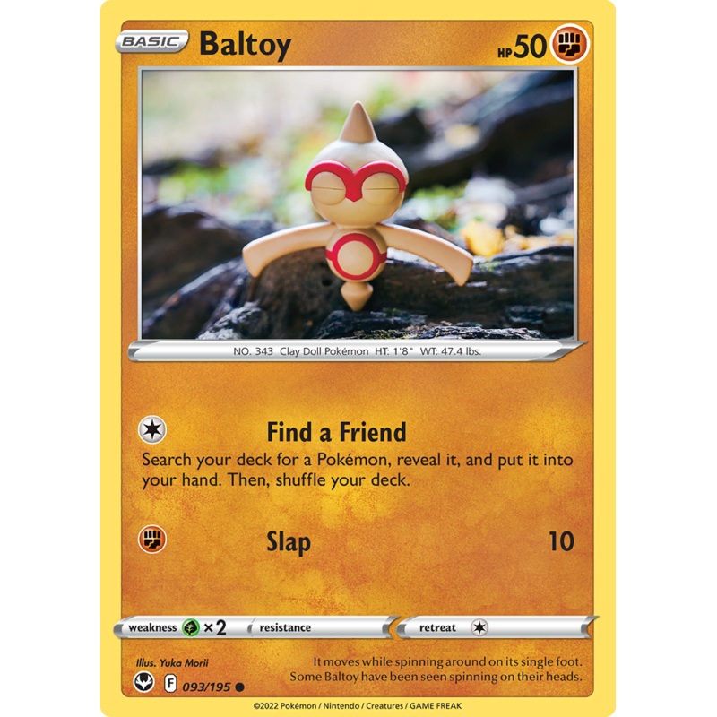 Pokemon Card Silver Tempest 093/195 93/195 Baltoy Common *MINT*