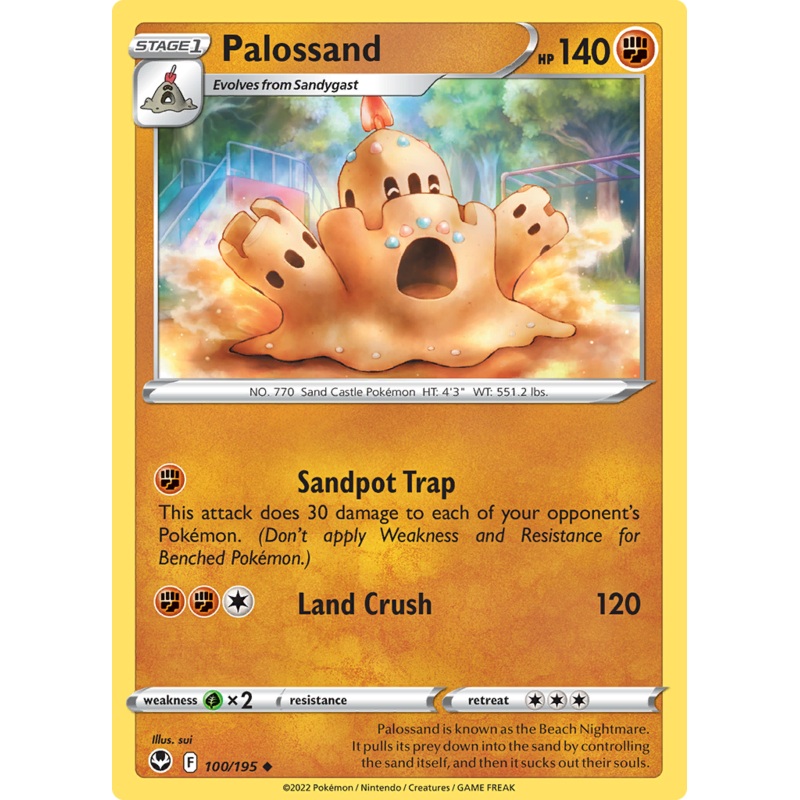 Pokemon Card Silver Tempest 100/195 Palossand Uncommon *MINT*