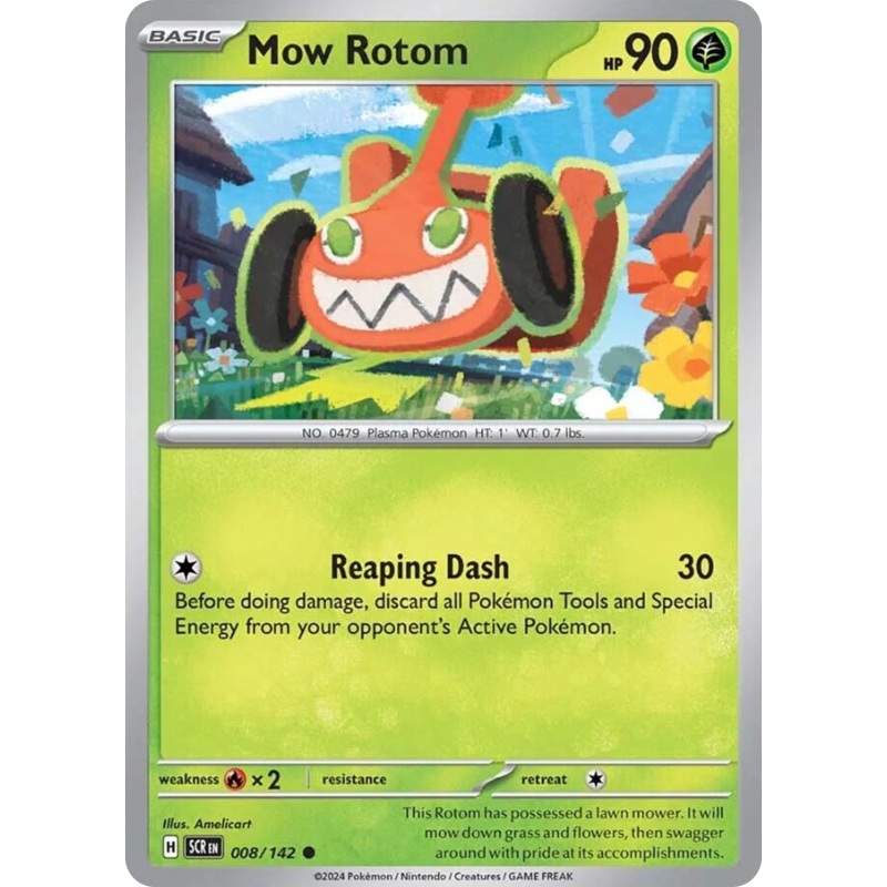 008/142 8/142 Mow Rotom  Pokemon Card  Stellar Crown Common *MINT*