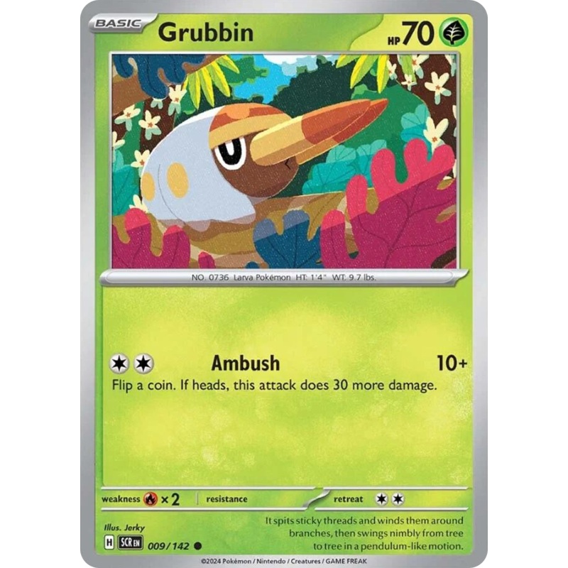 009/142 9/142 Grubbin  Pokemon Card  Stellar Crown Common *MINT*