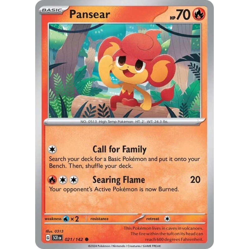 021/142 21/142 Pansear  Pokemon Card  Stellar Crown Common *MINT*