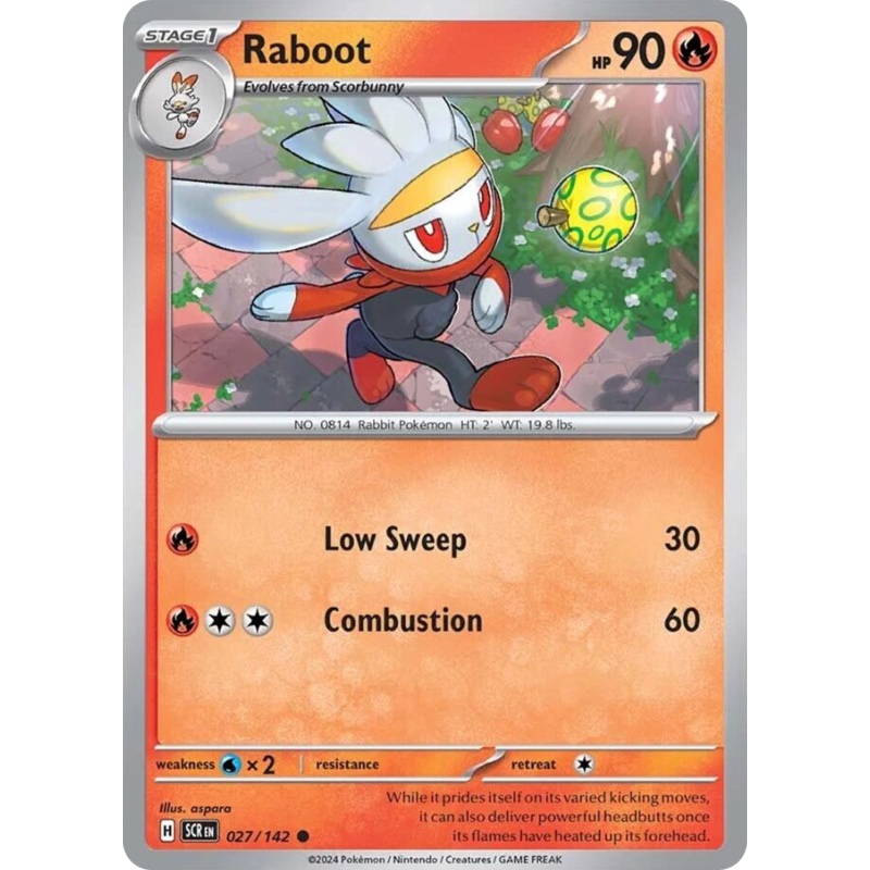 027/142 27/142 Raboot  Pokemon Card  Stellar Crown Common *MINT*
