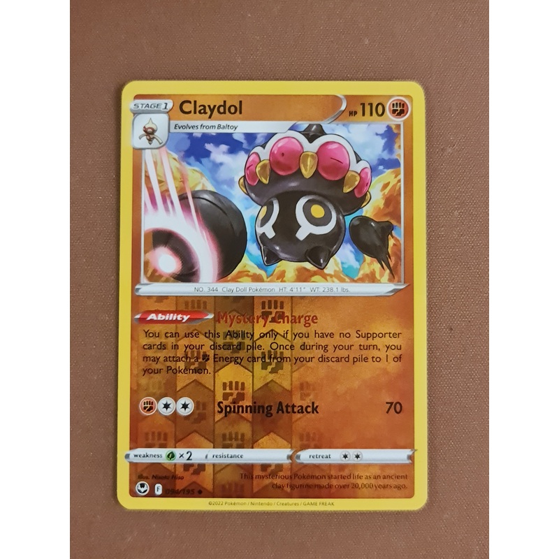 Pokemon Card Silver Tempest 094/195 94/195 Claydol Reverse Holo Uncommon *MINT*