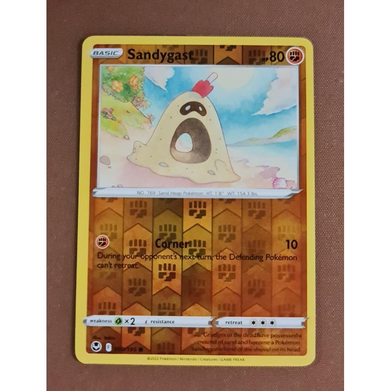 Pokemon Card Silver Tempest 099/195 99/195 Sandygast Reverse Holo Common *MINT*