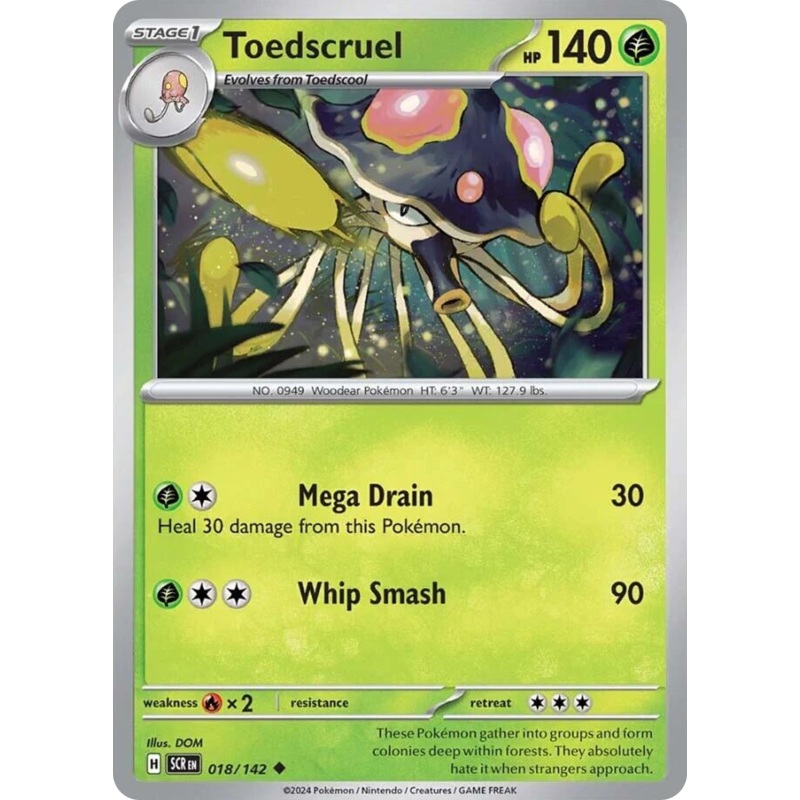 018/142 18/142 Toedscruel  Pokemon Card  Stellar Crown Uncommon *MINT*