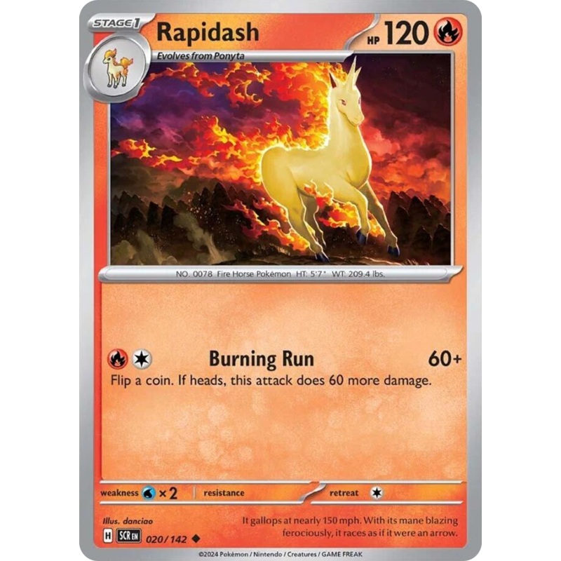 020/142 20/142 Rapidash  Pokemon Card  Stellar Crown Uncommon *MINT*