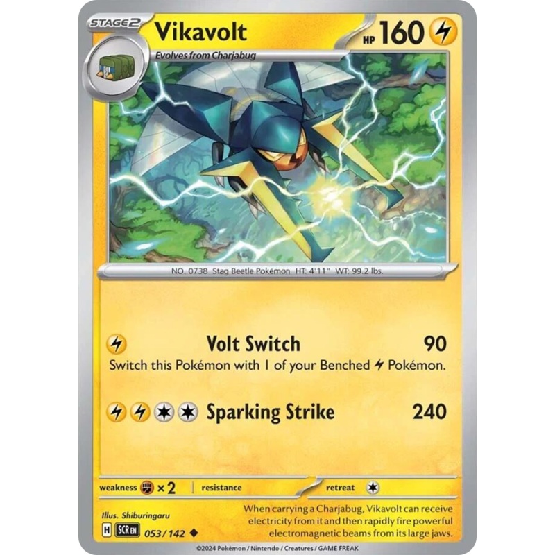 053/142 53/142 Vikavolt  Pokemon Card  Stellar Crown Uncommon *MINT*