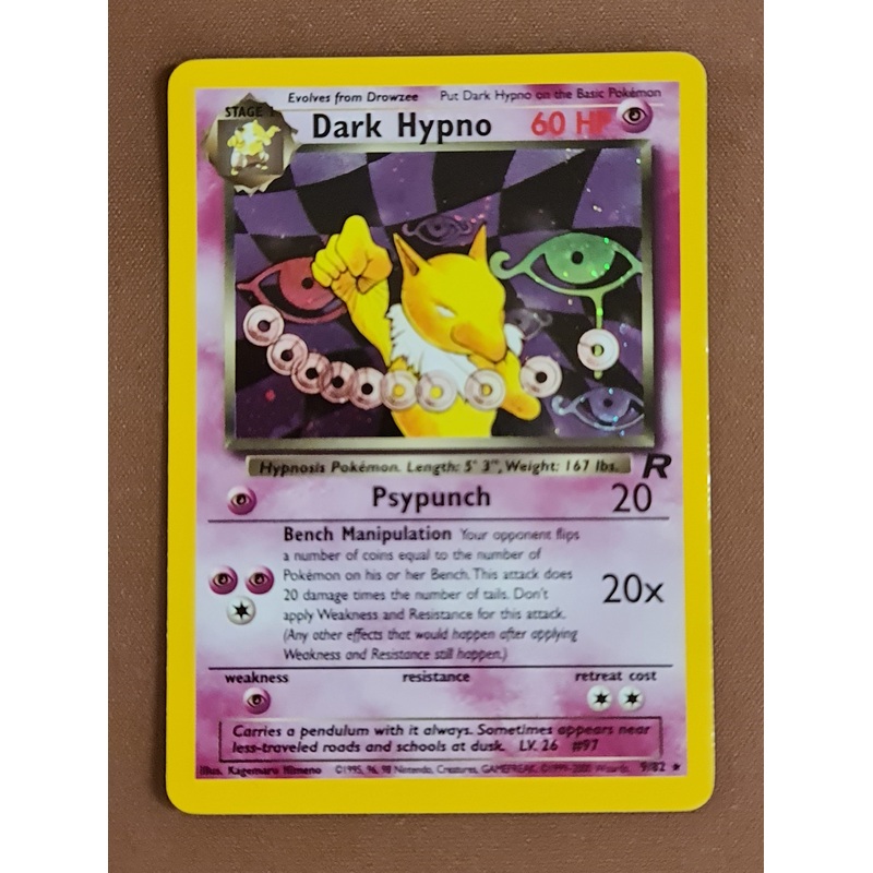 Pokemon Card Team Rocket 9/82 009/082 Dark Hypno Holo Rare
