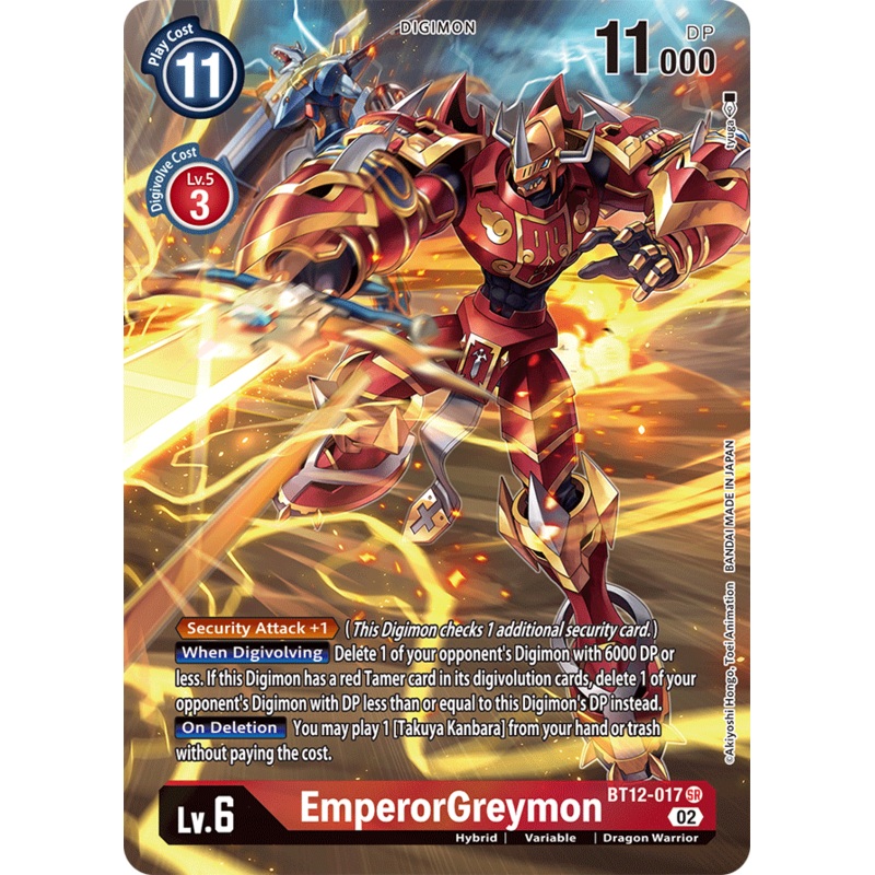 Digimon Card Across Time EmperorGreymon Alt Art BT12-017 SR