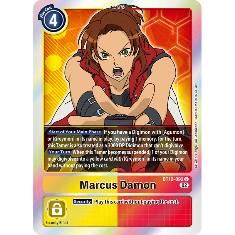 Digimon Card Across Time Marcus Damon BT12-092 R