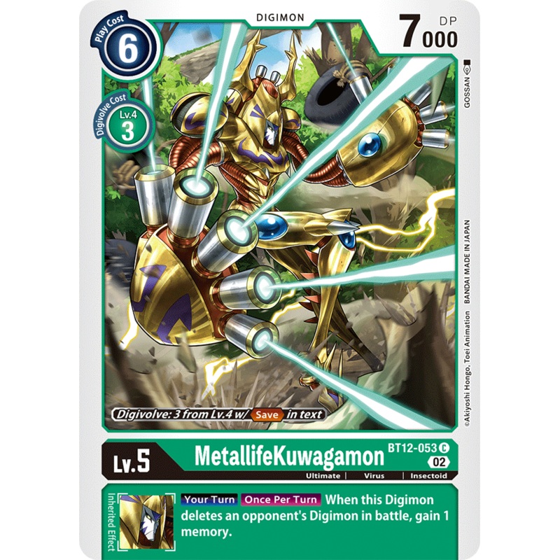 Digimon Card Across Time MetallifeKuwagamon BT12-053 C