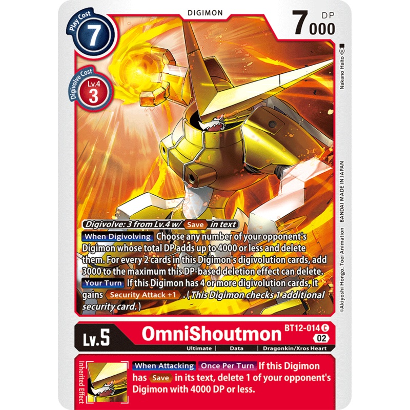 Digimon Card Across Time OmniShoutmon BT12-014 C