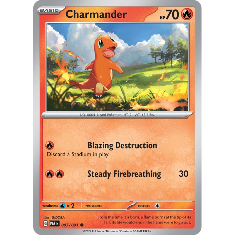 007/091 7/91 Charmander  Pokemon Card  Paldean Fates Common *MINT*