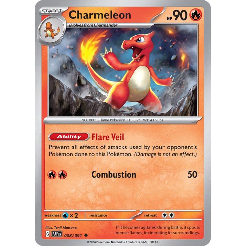 008/091 8/91 Charmeleon  Pokemon Card  Paldean Fates Uncommon *MINT*