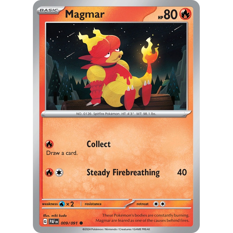 009/091 9/91 Magmar  Pokemon Card  Paldean Fates Common *MINT*