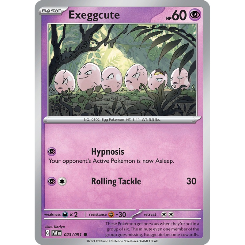 023/091 23/91 Exeggcute  Pokemon Card  Paldean Fates Common *MINT*