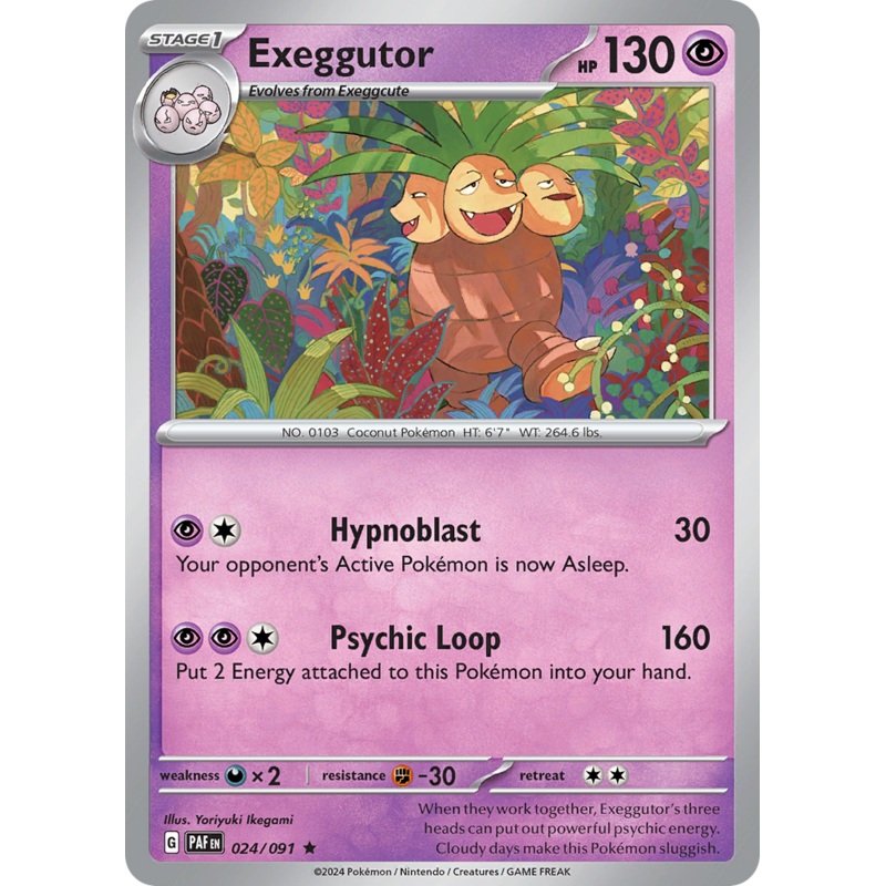 024/091 24/91 Exeggutor  Pokemon Card  Paldean Fates Holo Rare *MINT*