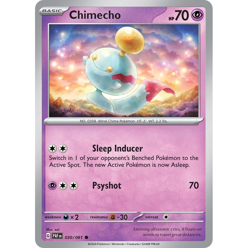 030/091 30/91 Chimecho  Pokemon Card  Paldean Fates Common *MINT*