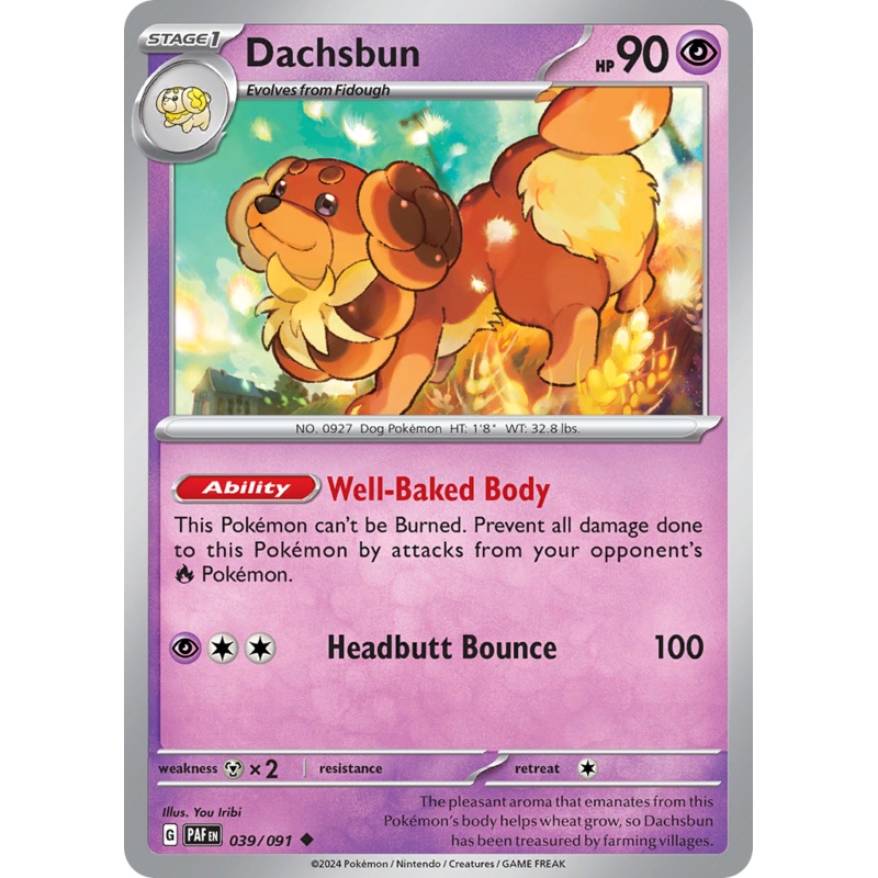 039/091 39/91 Dachsbun  Pokemon Card  Paldean Fates Uncommon *MINT*