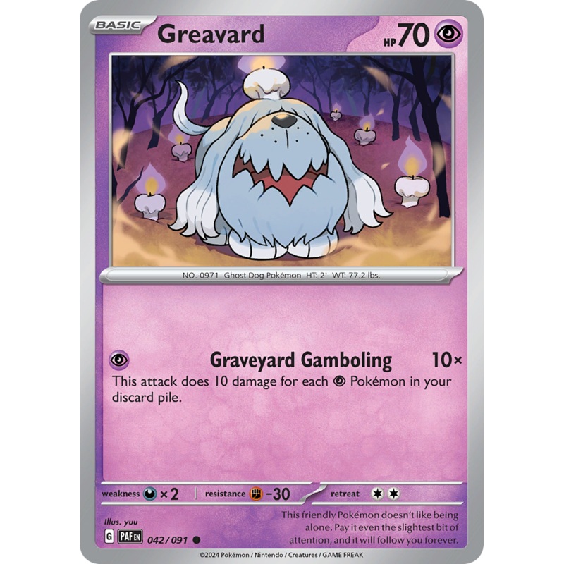 042/091 42/91 Greavard  Pokemon Card  Paldean Fates Common *MINT*