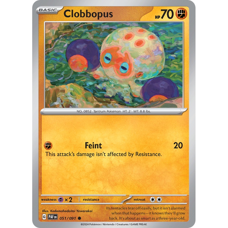 051/091 51/91 Clobbopus  Pokemon Card  Paldean Fates Common *MINT*