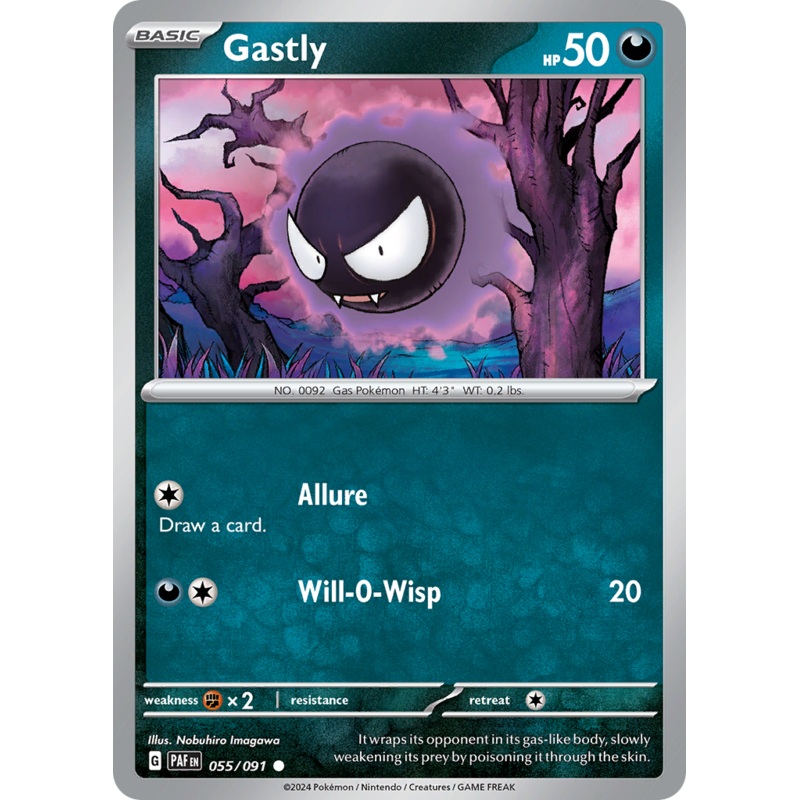 055/091 55/91 Gastly  Pokemon Card  Paldean Fates Common *MINT*