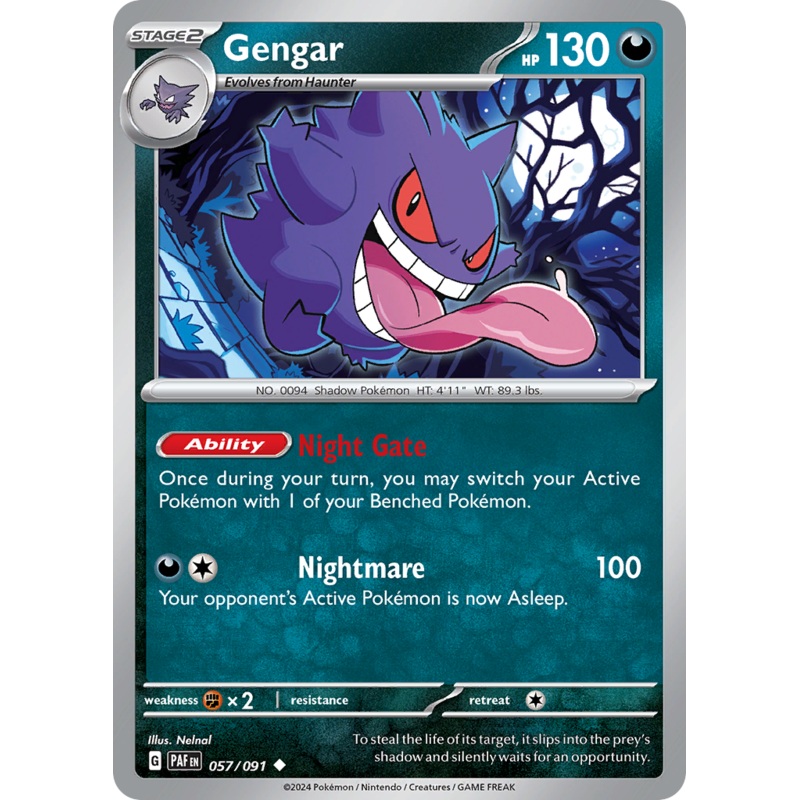 057/091 57/91 Gengar  Pokemon Card  Paldean Fates Uncommon *MINT*
