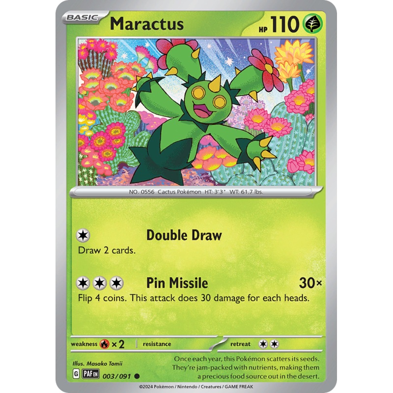 003/091 3/91 Maractus  Pokemon Card  Paldean Fates Common *MINT*