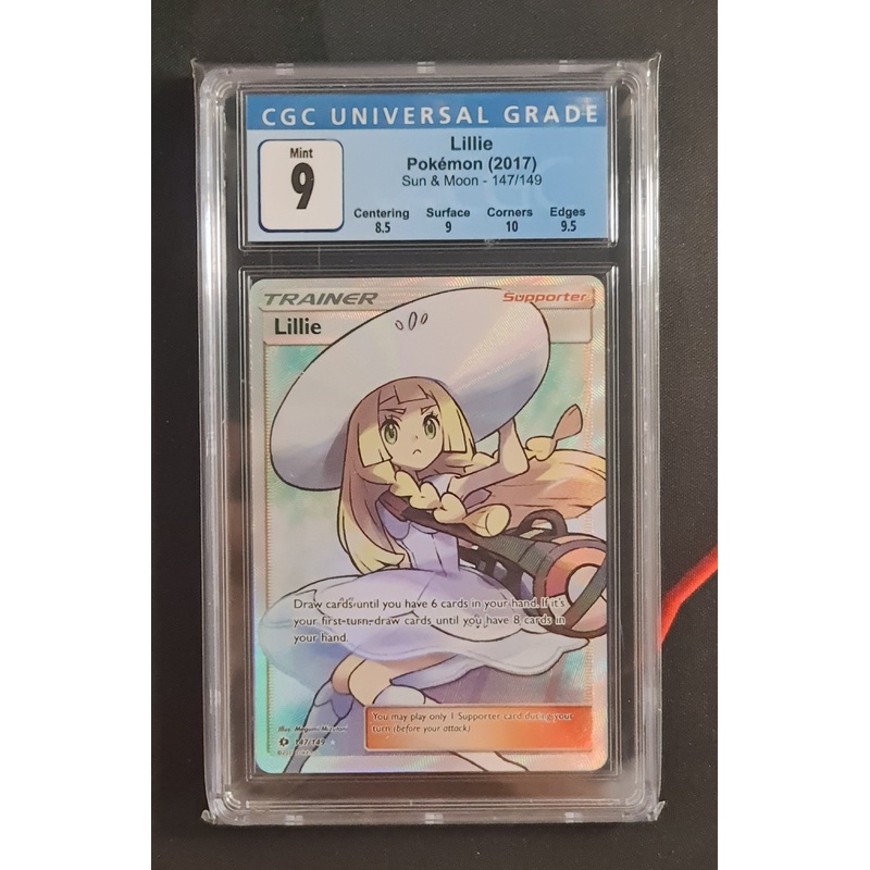 Pokemon Card Lillie 147/149 Sun & Moon CGC MINT 9 Graded