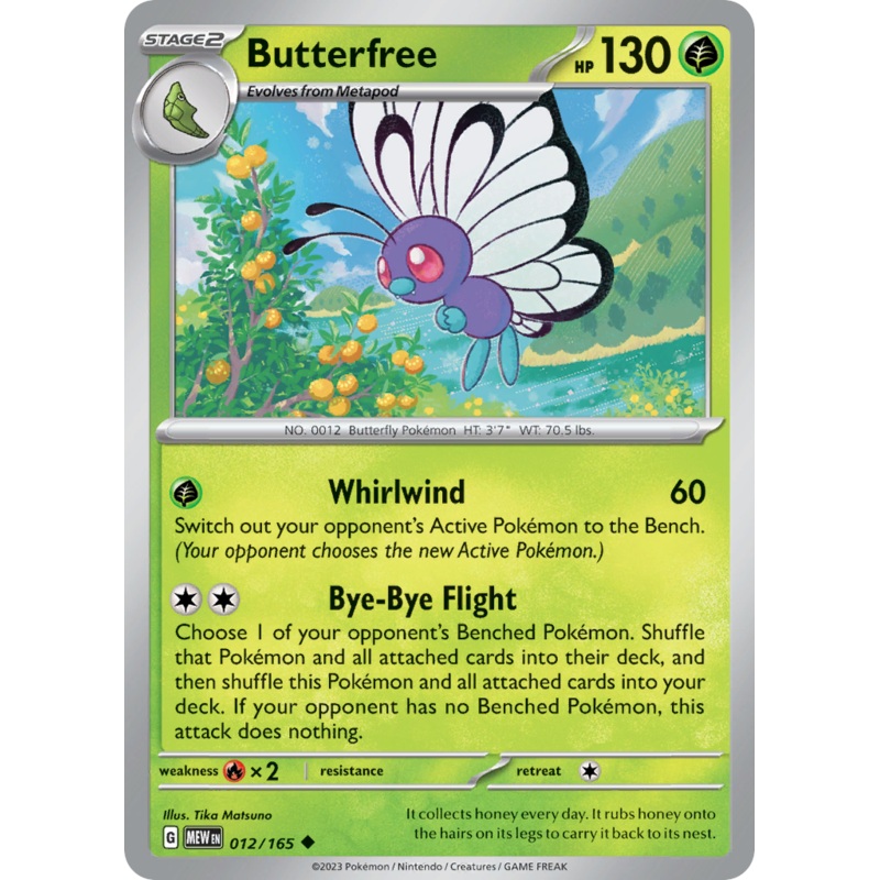012/165 12/165 Butterfree  Pokemon Card  151 Uncommon *MINT*