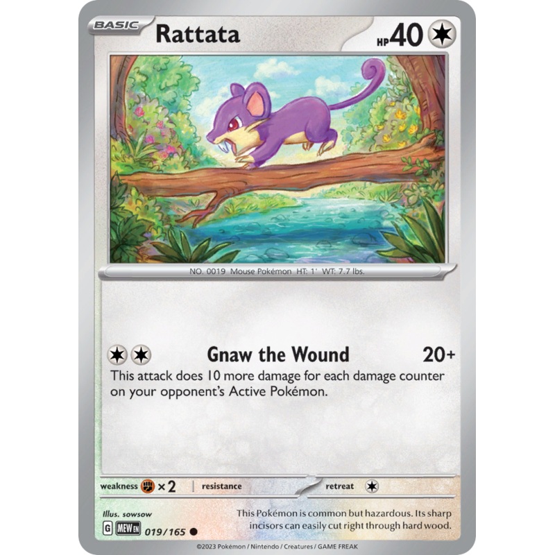 019/165 19/165 Rattata  Pokemon Card  151 Common *MINT*